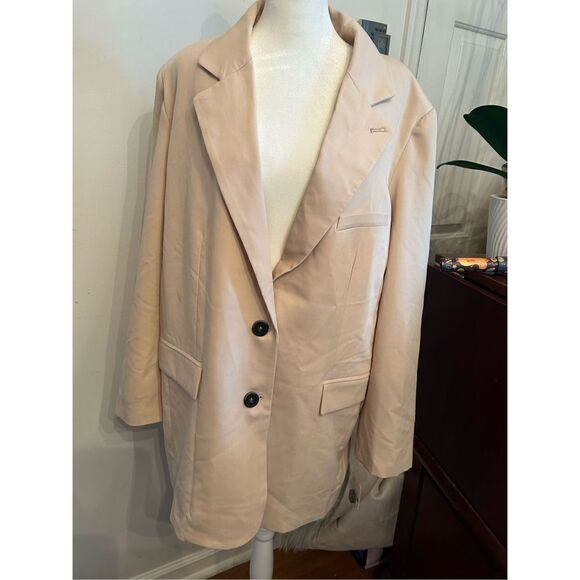 NWT Free People We The Free Oversized Jay Blazer Apricot Beige - Size large - Picture 2 of 4